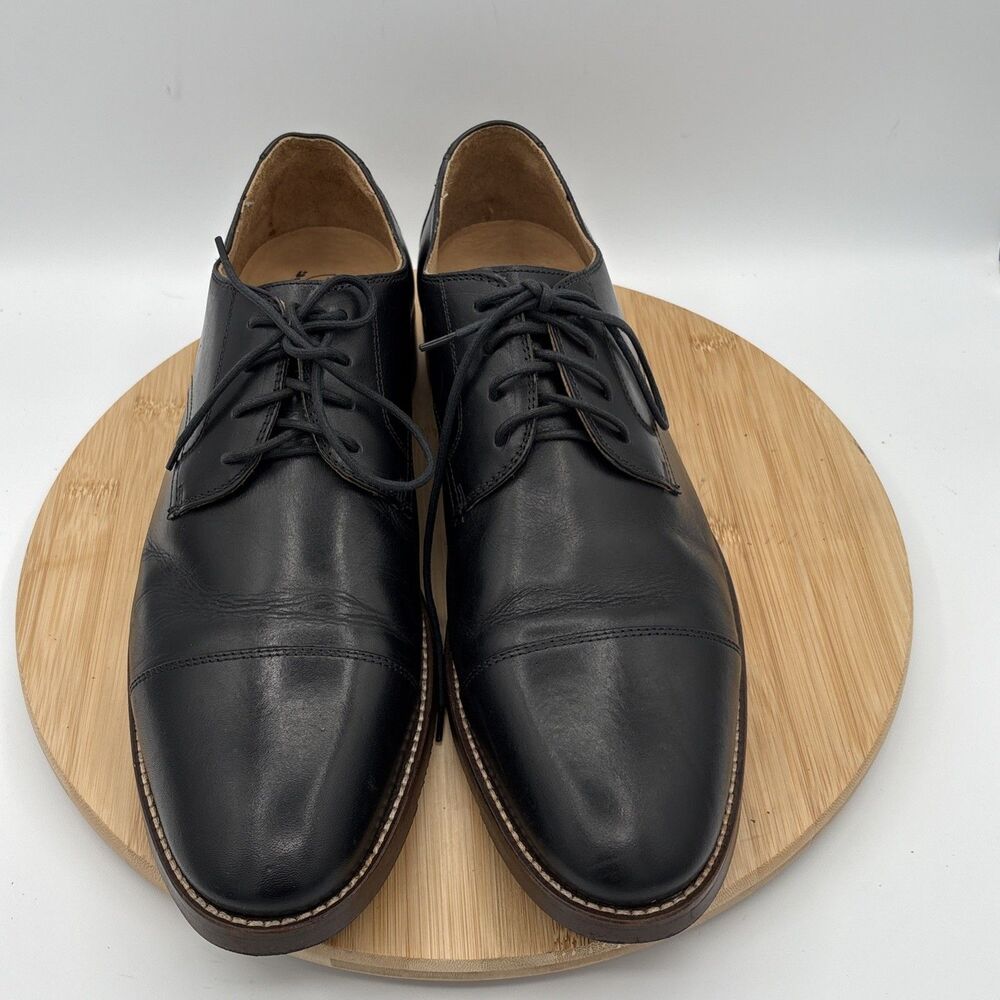Wallin & Bros Mens 12M Black Leather Cap Toe Dress Shoes Lace Up Brazil Classic